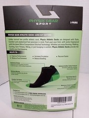 Physix Gear Sport Stamina Compression Socks Low Cut 2 Pairs Black/Green S/M