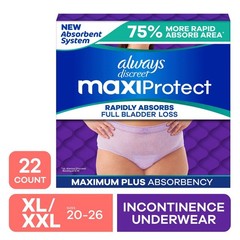 2Pack Always Discreet Womens Underwear XL XXL 22Ct MaxiProtect Max Plus Absorben
