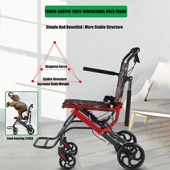 Transport Travel Wheelchair Lightweight Foldable 15.5lb Senior and Kids 220lbs