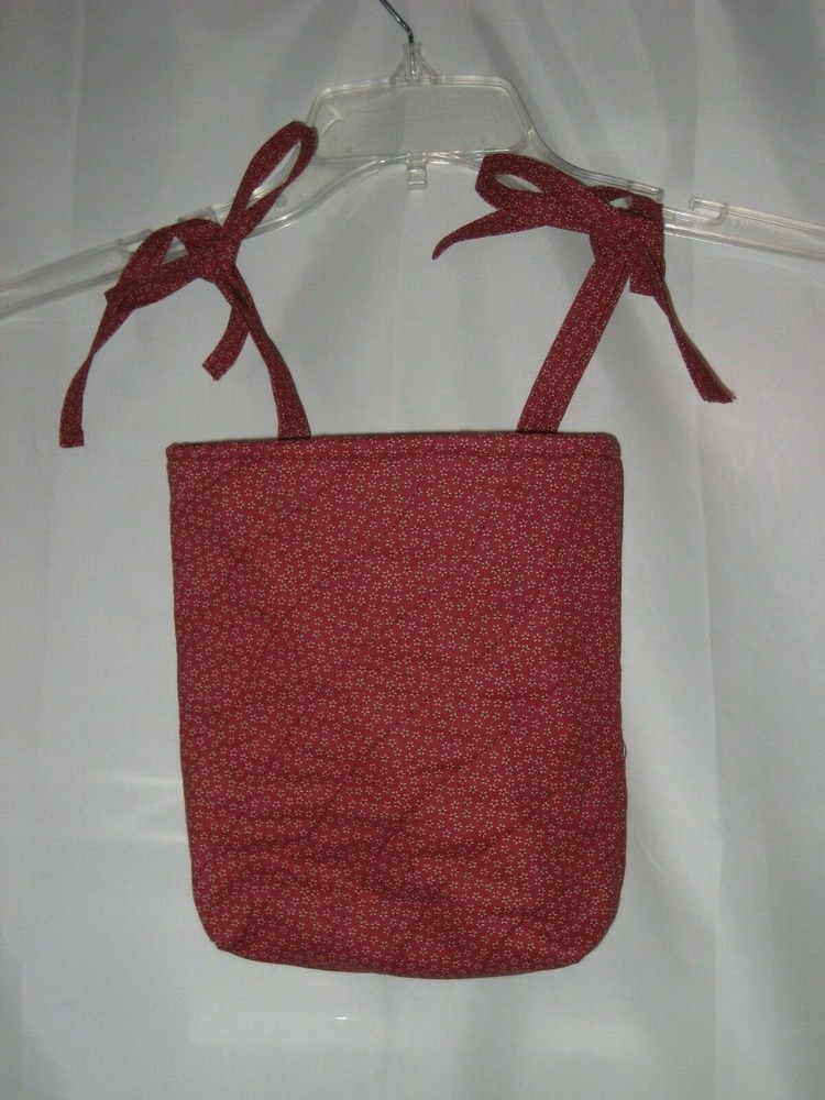 Quilted Lined Brown Fabric Bag w Ties 8.5” by 8.5” Walker Wheelchair Stroller