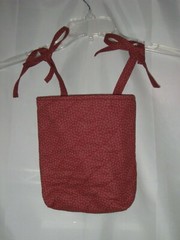 Quilted Lined Brown Fabric Bag w Ties 8.5” by 8.5” Walker Wheelchair Stroller