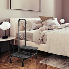 Step Stool with Handle, Non Slip Platform and Adjustable Handrail, Two Step S…