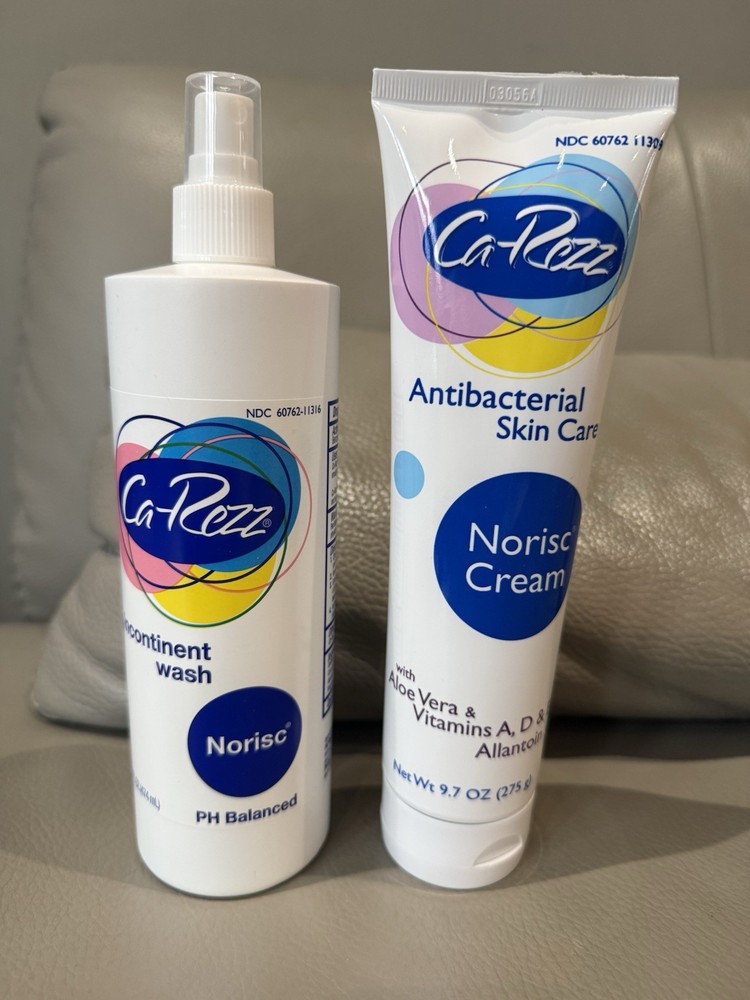 Ca-Rezz Antibacterial Skin care Norisc Cream 9.7 oz & Incontinent Wash 16 oz