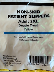 3 Pairs Yellow 2XL ASP Non-Skid Double Tread Patient Slipper Socks ADULT 3 PACK