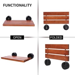 Folding Shower Seat Wall Mounted 20x15in Square Tube