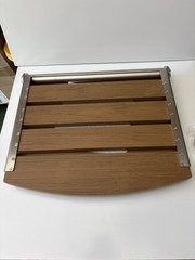 Wall-Mounted Foldable Water-Resistant Shower Seat 400 lb 17.5×15 Teak