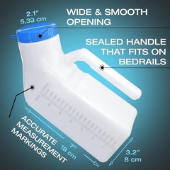 Tilcare Glow Dark Urinal for Men 32oz Portable Bedpan Bottle Spill Proof