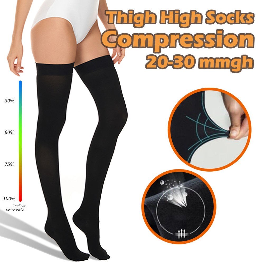 Thigh High Medical Compression Socks 20-30 mmHg DVT Stockings Varicose Women Men