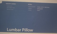 MOONYOY Memory Foam Lumbar Pillow Ergonomic Support, Removable Cover, Dark Blue