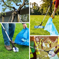 34 In. Foldable Reacher Grabber Tool with 90° Rotating Anti-Slip Jaw Magnet 4 In