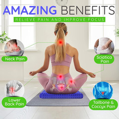 Gel Seat Cushion, Jumbo&Thick Gel for Relieve Hip Pain, Blue 20X20X1.9Inch