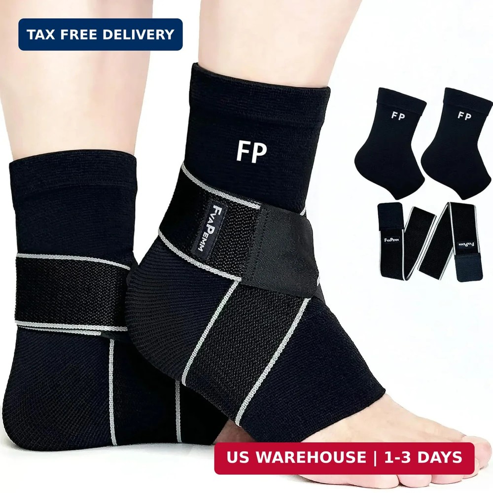 Ankle Support Brace for Women Men, 1 Pair Achilles Tendonitis Brace for Plantar