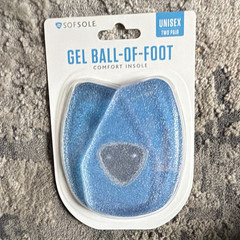 Sof Sole Gel Ball-of-Foot Cushion Comfort Insoles Unisex 2 Pair Blue/Gray