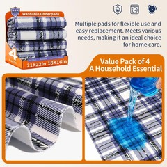 4 PCS Dark Blue 18×16 Inch Waterproof Chair Pad Washable Seat Protector