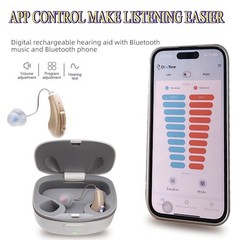 OTC Bluetooth APP Rechargeable Hearing Aids For Seniors RIC With Music Streaming