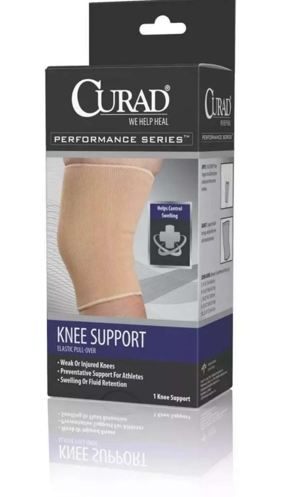 Curad Performance Series Elastic Pull-Over Knee Support, Large, 1 ea