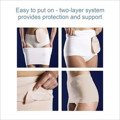 Light Beige StomaSafe Plus – Seamless S/M Support for Ostomy and Hernia Needs