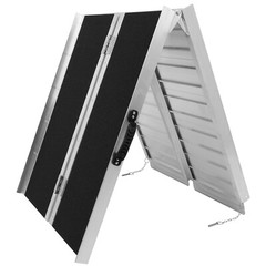 10 FT 600 LB Multi Fold Breifcase Aluminum Wheelchair Ramp Rated set tool