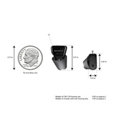 Sony CRE-C20 Self-Fitting OTC ITC Rechargeable Hearing Aids Black w/ Case