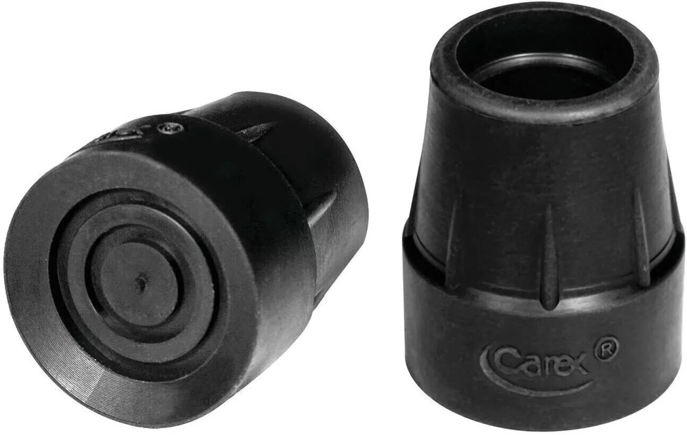 Carex Cane Tips 1″ Metal Reinforced 2 ct (A720-00) BLACK 1 pair