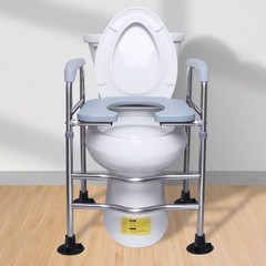 Raised Toilet Seat 400LBS Stand Alone Homecare Commode Bathroom Assist Frame USA