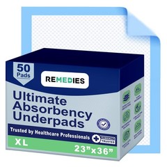 Large Disposable Bed Pads for Adults, Seniors & Kids – 50 Count, 23″ x 36″ Incon
