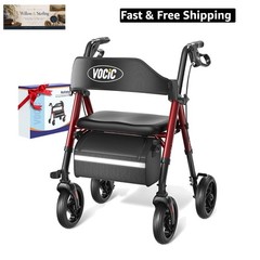 Walkers for Seniors, Z21 Rollator Walker with Seat Supports 350lb, 8″ Big Whe…