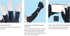1pair Long Arthritis Compression Glove for Women Men,copper Gloves for Joint Pai