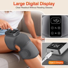 Cordless Knee Massager for Pain Relief with 3 Vibration Modes, 5 Heating Levels