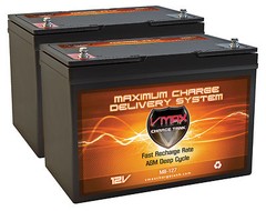 (2)VMAX MB127 21ST CENTURY Big Bounder Wheelchair AGM 100AH EA Batteries Grp 27