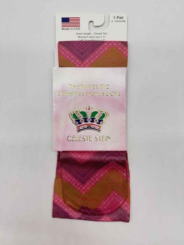 Celeste Stein Therapeutic Compressions Knee Length Women’s Socks -Pink