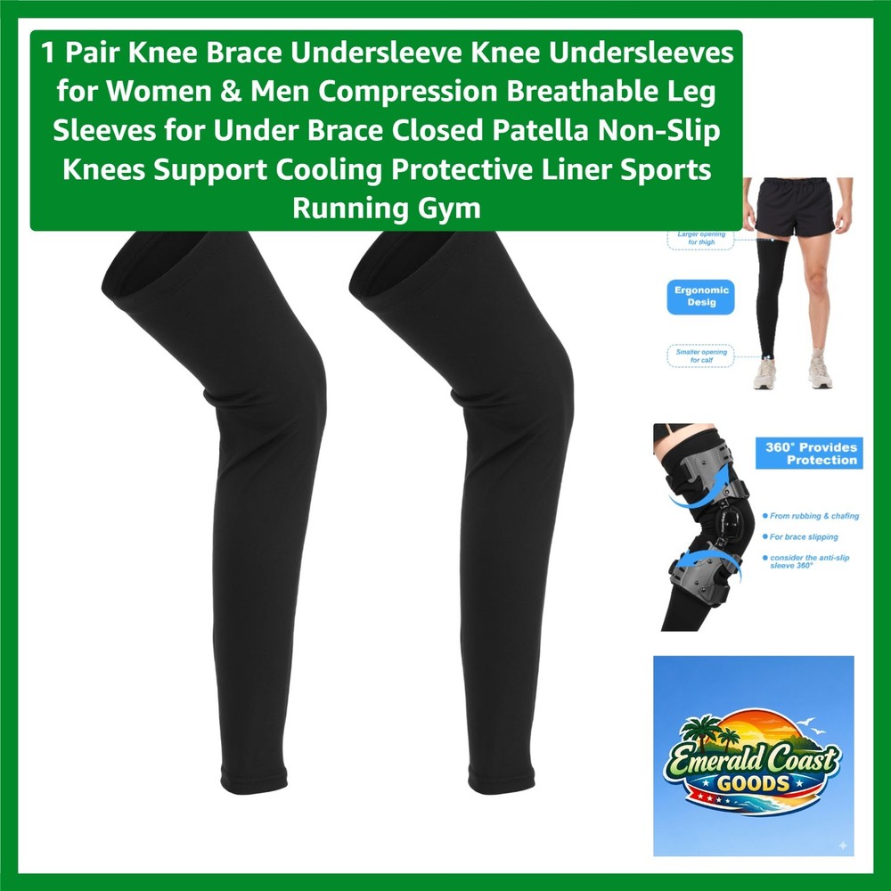 1 Pair Knee Brace Undersleeve Knee Undersleeves for Women & Men Compression B…