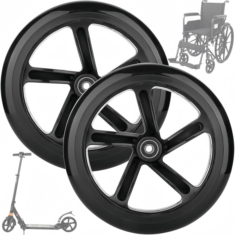 200mm Replacement Scooter & Wheelchair Wheels – 8 Inch with Bearings