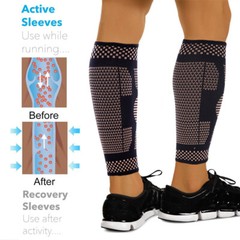 COPPER Calf Compression Sleeve Running Leg Support Brace Sport Shin Splint Socks