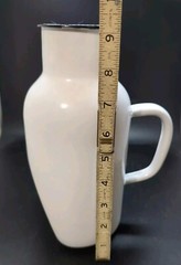 Vintage Porcelain Enamel Ware White & Black Hospital Urinal US Enameled Ware