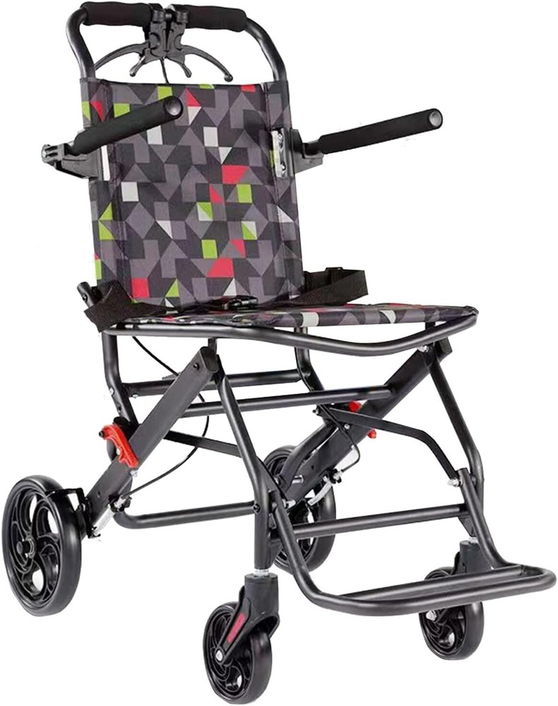 Transport Travel Wheelchair Lightweight Foldable 15.5lb Senior and Kids 220lbs