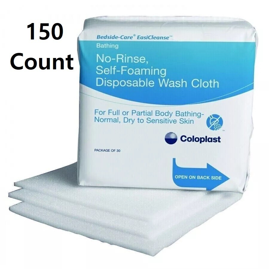 150 Ct Bedside-Care EasiCleanse Rinse-Free Bath Wipe Soft Pack Scented Washcloth