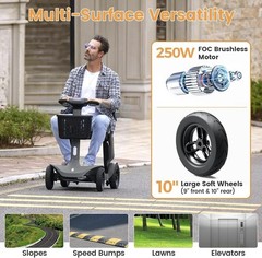 4 Wheel Folding Mobility Scooter Electric Power Wheelchairs Long Range -OPEN BOX