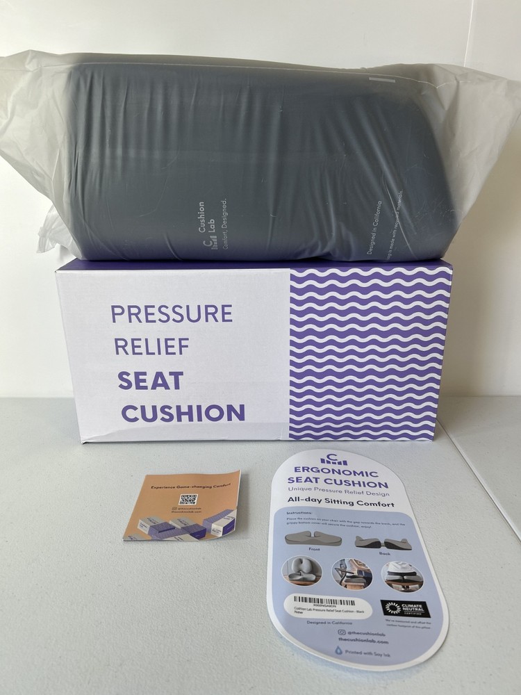 Cushion Lab Pressure Relief Seat Cushion Ergonomic For Long Sitting Hours, Black