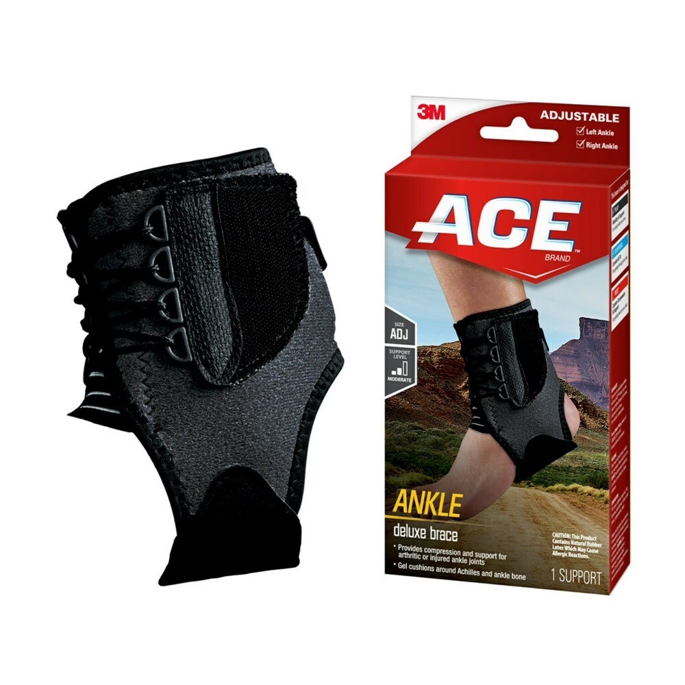 Adjustable Ankle Brace with Quick Lace Strapping System for Support and