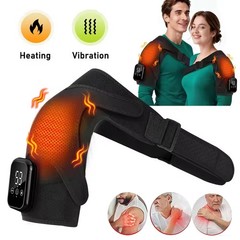 Electric Heated Vibration Shoulder Massager Brace Rotator Cuff Joint Pain Relief