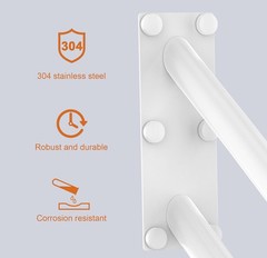 Wall-Mounted 20-Inch U-Shaped Grab Bar – Easy Install Indoor/Outdoor Rails