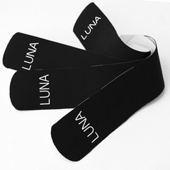 Luna Body Kinesiology Pro Tape Strips (20 Pre-cut Roll,10″ x 2″, Finisher Black)