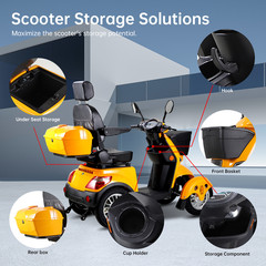 800W 4-Wheel Power Mobility Scooter Heavy Duty All-Terrain Electric Scooter