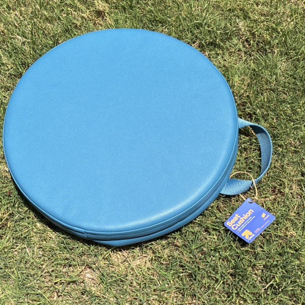 up & up Blue Round Seat Cushion Polyester Removable Cover Portable Handle