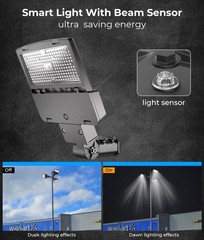 LED Parking Lot Light – LED Street Light 150W 0-10V Dimmable Dusk to Dawn Pho…