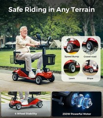 350LB 4 Wheels Mobility Scooter Power Wheelchair Folding Electric Clearance SALE