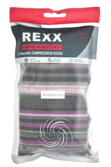Rexx 8-15mmHG Multicolor Striped Compression Socks Women’s Size (9-11) New!