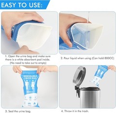Compact & Portable 12/24Pack Disposable Urine Bags – Leak-proof & Quick Absorb