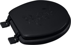 Bath Bliss Extra Soft Standard Round Toilet 14.76″ x 15.5″ x 2.36″, Black